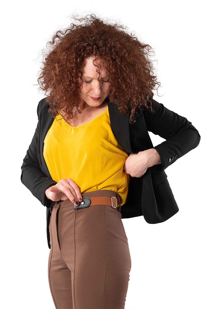 HappyStrappy.® bruine elastische riem